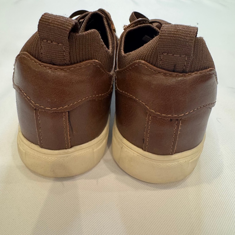 Seven7 Lawson Jr Sneakers Kids 12.5 Brown Mixed Media Faux Leather Lace Up - Picture 3 of 7